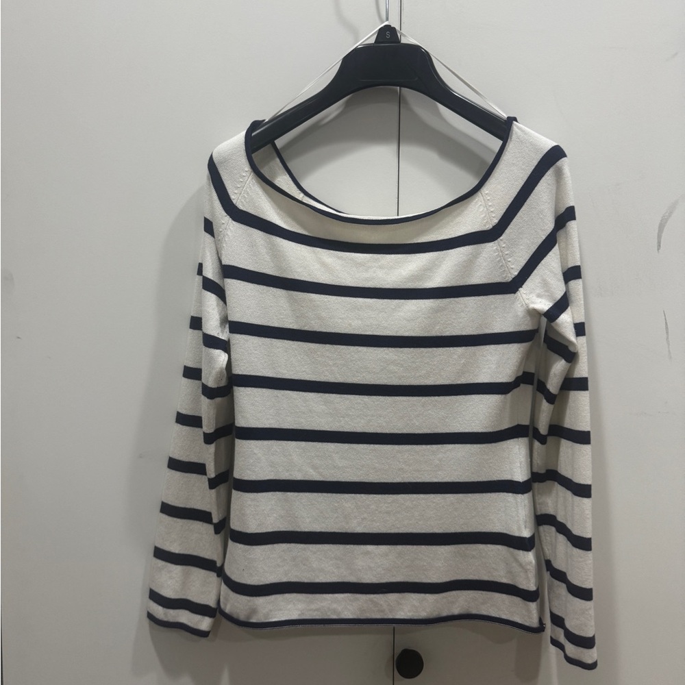 H&M Navy and White Striped Blouse
